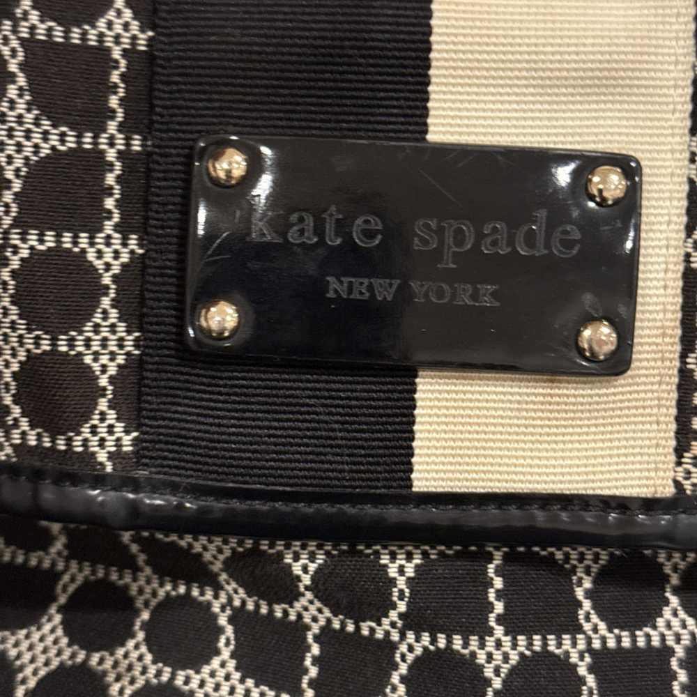 Kate Spade New York Serena Noel Jacquard Messenger Bag Baby Bag Black White - Picture 2 of 5